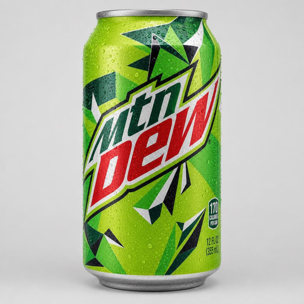 Can of Mountain Dew soft drink